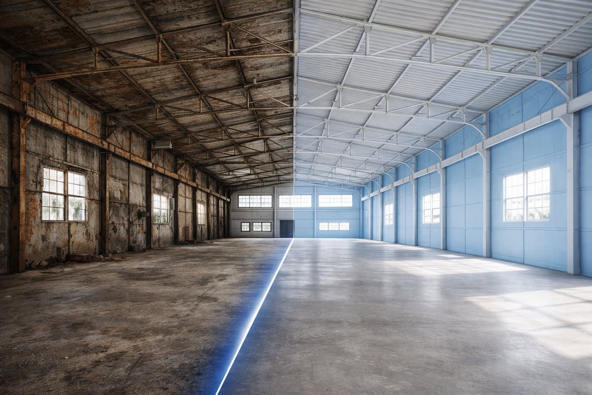 Industrijski hangar - unutrašnjost